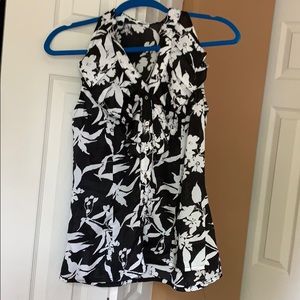 Blouse black and white